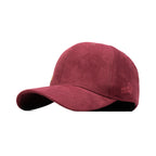 HEAD GEAR RED WINE STRUCTURED LEATHER PATCH FITTED CAP