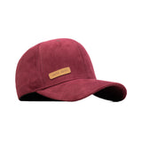 HEAD GEAR RED WINE STRUCTURED LEATHER PATCH FITTED CAP