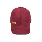 HEAD GEAR RED WINE STRUCTURED LEATHER PATCH FITTED CAP
