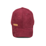 HEAD GEAR RED WINE STRUCTURED LEATHER PATCH FITTED CAP