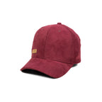 HEAD GEAR RED WINE STRUCTURED LEATHER PATCH FITTED CAP
