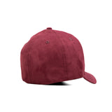 HEAD GEAR RED WINE STRUCTURED LEATHER PATCH FITTED CAP