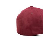HEAD GEAR RED WINE STRUCTURED LEATHER PATCH FITTED CAP