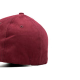 HEAD GEAR RED WINE STRUCTURED LEATHER PATCH FITTED CAP