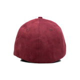 HEAD GEAR RED WINE STRUCTURED LEATHER PATCH FITTED CAP