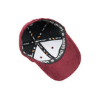 HEAD GEAR RED WINE STRUCTURED LEATHER PATCH FITTED CAP