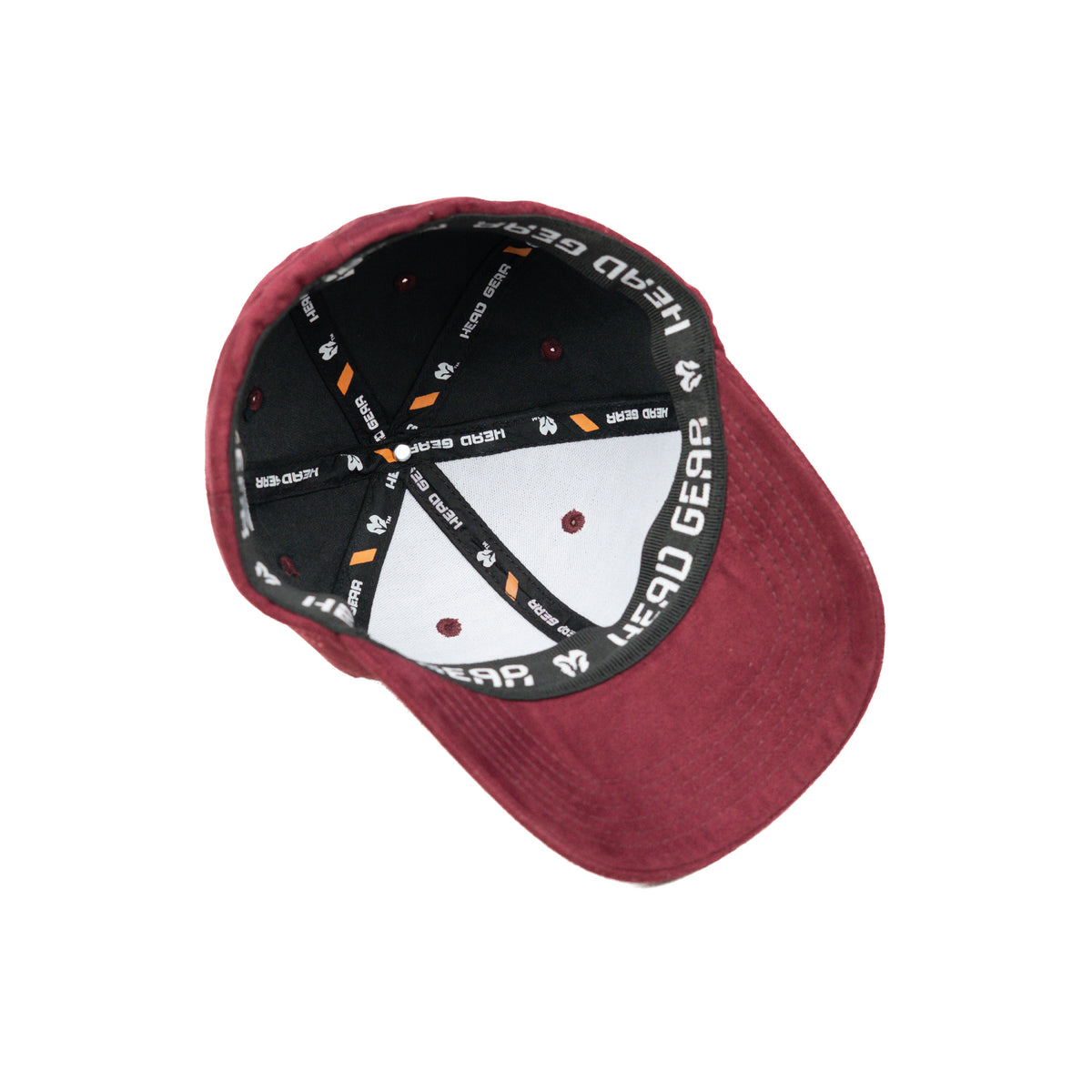 HEAD GEAR RED WINE STRUCTURED LEATHER PATCH FITTED CAP