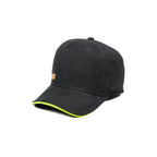 HEAD GEAR BLACK STRUCTURED LEATHER PATCH FITTED CAP