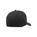 HEAD GEAR BLACK STRUCTURED LEATHER PATCH FITTED CAP