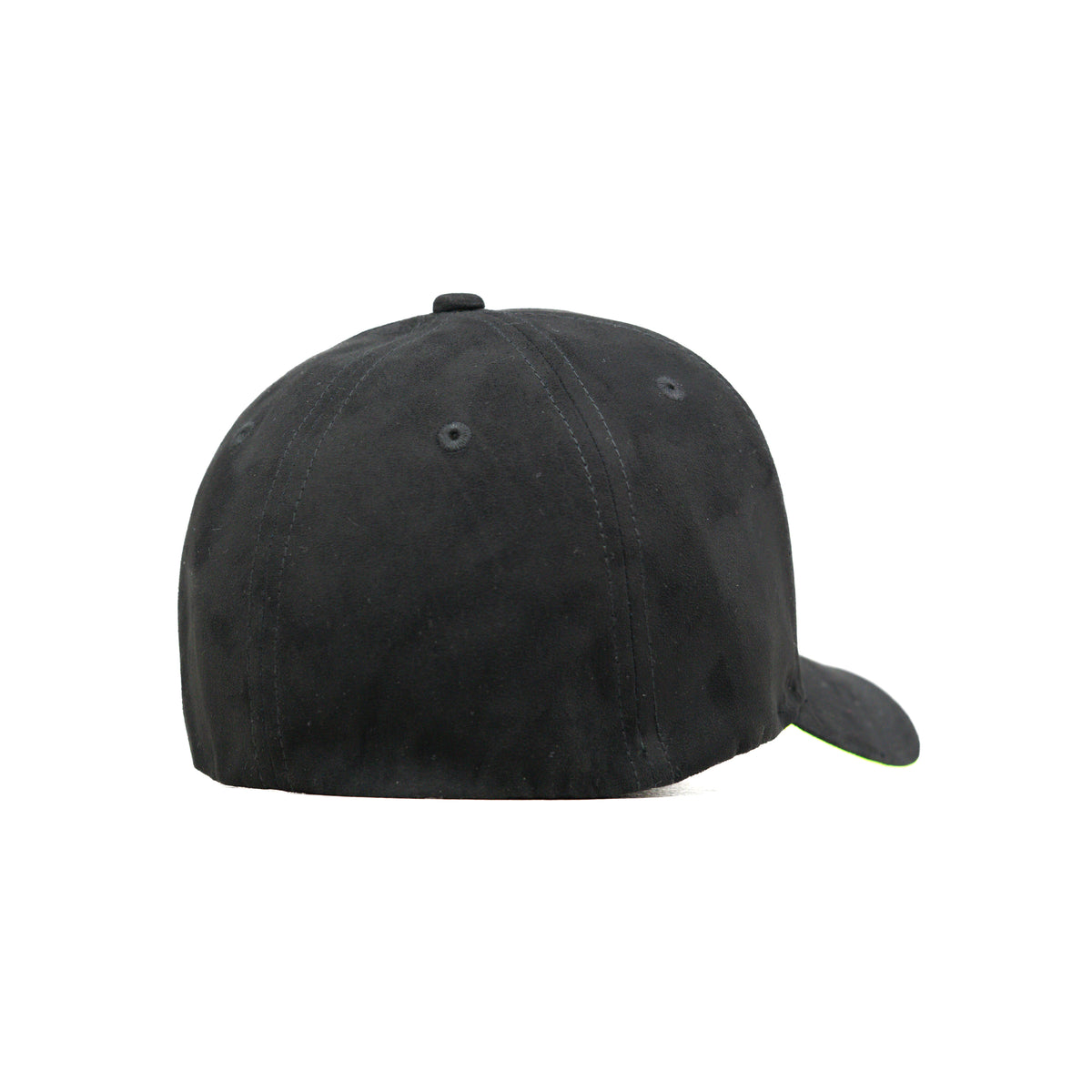 HEAD GEAR BLACK STRUCTURED LEATHER PATCH FITTED CAP