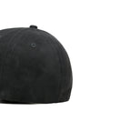 HEAD GEAR BLACK STRUCTURED LEATHER PATCH FITTED CAP