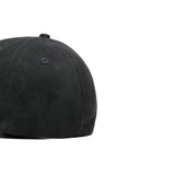 HEAD GEAR BLACK STRUCTURED LEATHER PATCH FITTED CAP