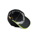 HEAD GEAR BLACK STRUCTURED LEATHER PATCH FITTED CAP