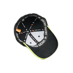 HEAD GEAR BLACK STRUCTURED LEATHER PATCH FITTED CAP