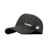 HEAD GEAR BLACK STRUCTURED RUSTIC METAL PATCH CAP