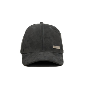 HEAD GEAR BLACK STRUCTURED RUSTIC METAL PATCH CAP