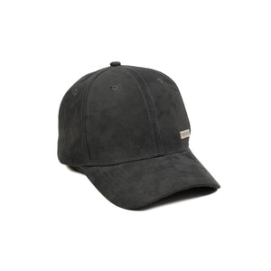 HEAD GEAR BLACK STRUCTURED RUSTIC METAL PATCH CAP