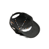 HEAD GEAR BLACK STRUCTURED RUSTIC METAL PATCH CAP