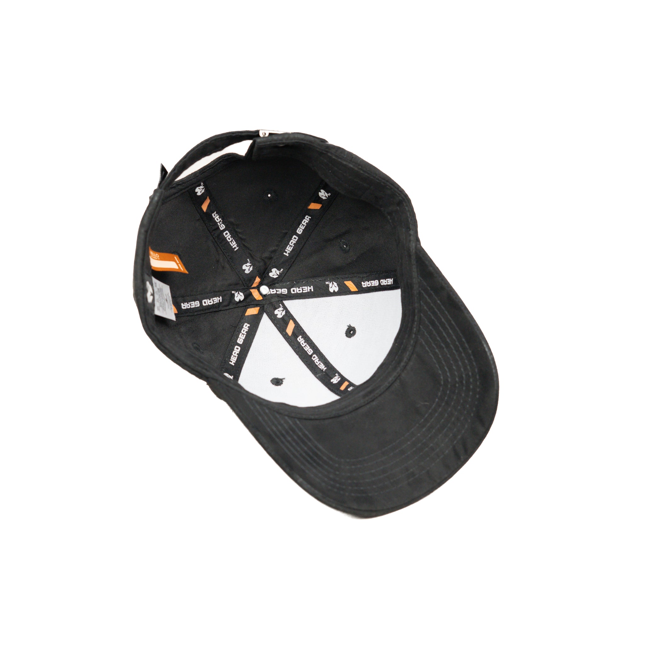 HEAD GEAR BLACK STRUCTURED RUSTIC METAL PATCH CAP