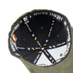 HEAD GEAR OLIVE STRUCTURED LEATHER PATCH FITTED CAP