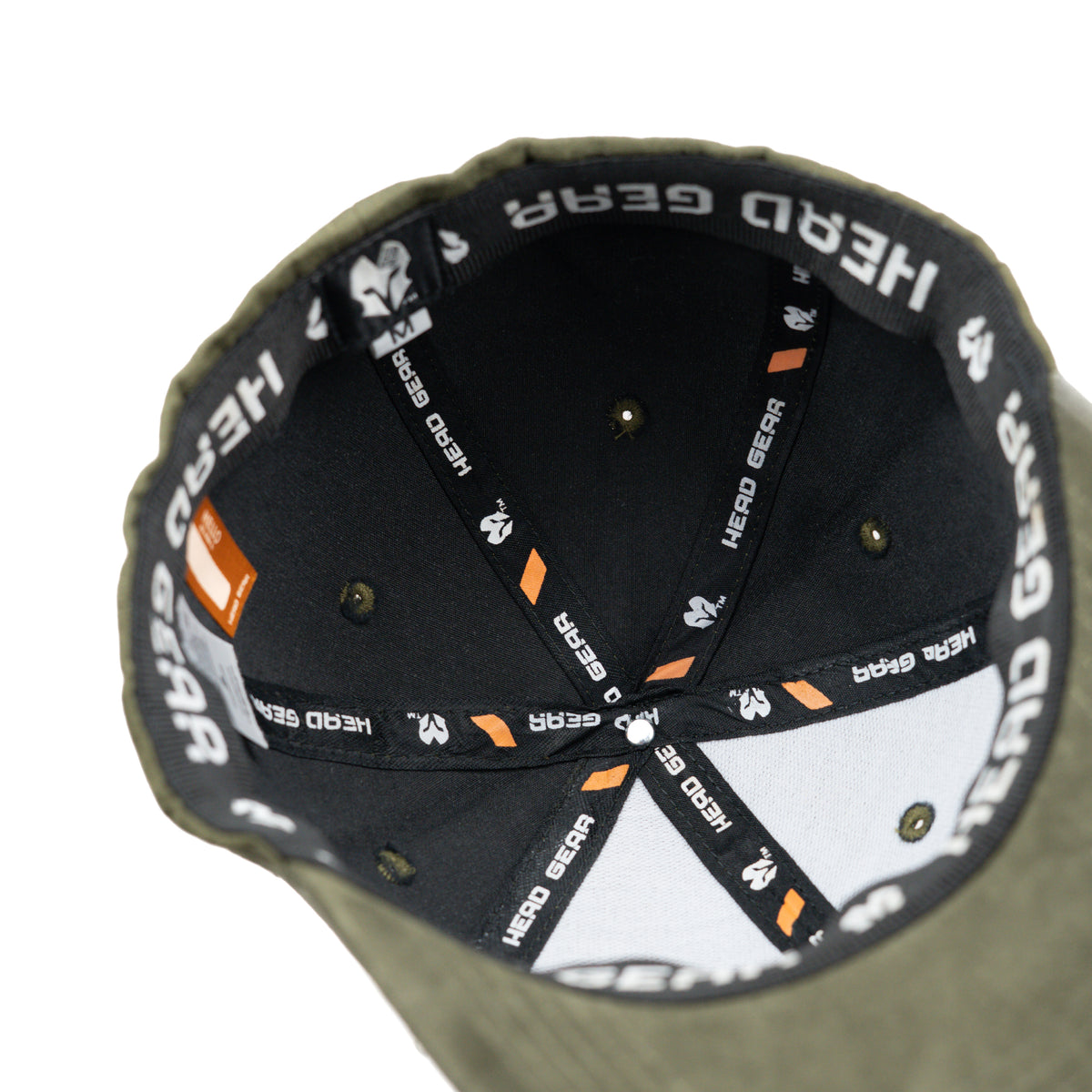 HEAD GEAR OLIVE STRUCTURED LEATHER PATCH FITTED CAP