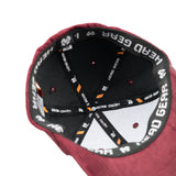 HEAD GEAR RED WINE STRUCTURED LEATHER PATCH FITTED CAP