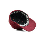 HEAD GEAR RED WINE STRUCTURED LEATHER PATCH FITTED CAP