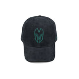 HEAD GEAR BLACK AND GREEN CONTRAST CORD CAP
