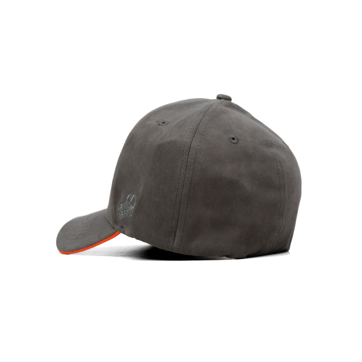 HEAD GEAR GREY STRUCTURED LEATHER PATCH FITTED CAP