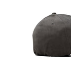 HEAD GEAR GREY STRUCTURED LEATHER PATCH FITTED CAP