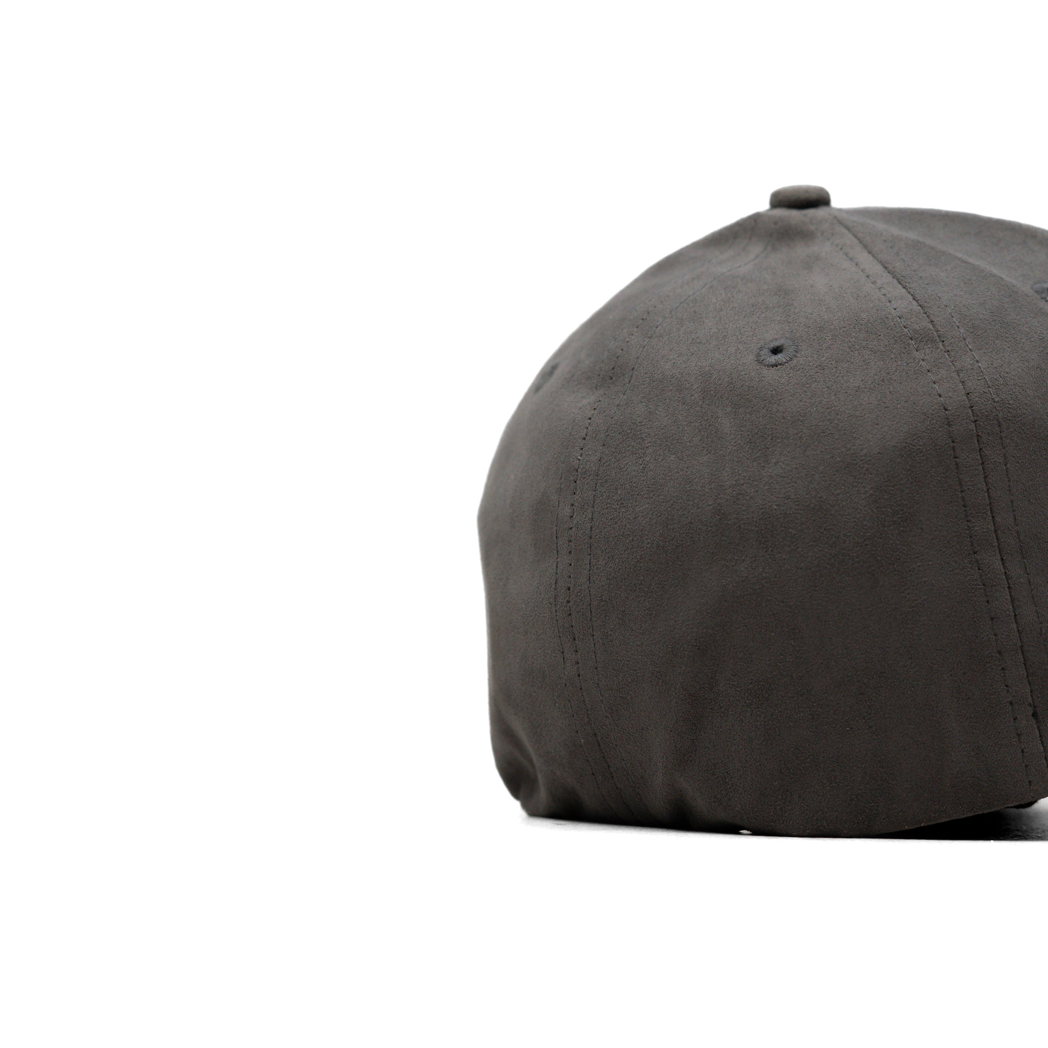 HEAD GEAR GREY STRUCTURED LEATHER PATCH FITTED CAP