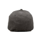 HEAD GEAR GREY STRUCTURED LEATHER PATCH FITTED CAP