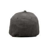 HEAD GEAR GREY STRUCTURED LEATHER PATCH FITTED CAP
