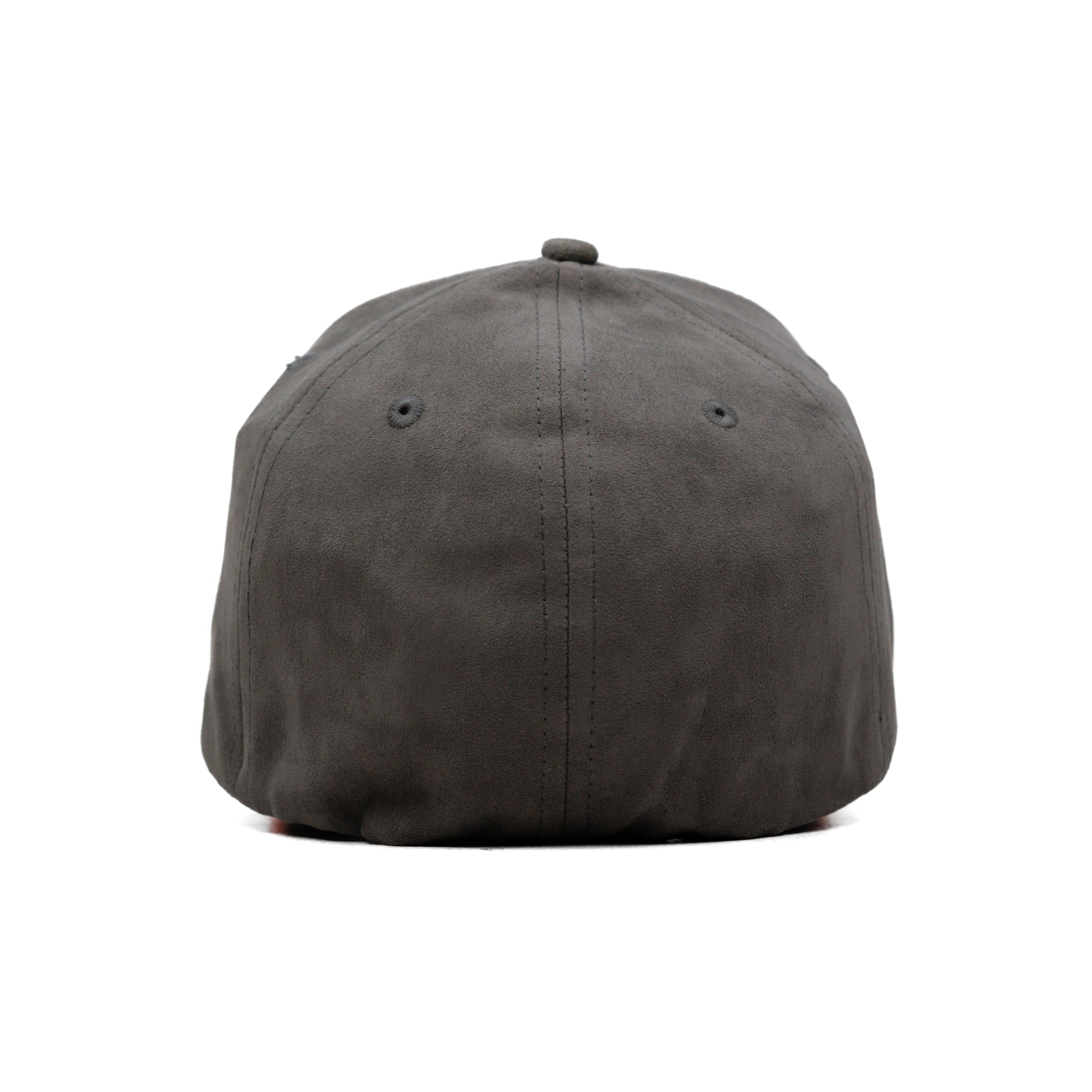 HEAD GEAR GREY STRUCTURED LEATHER PATCH FITTED CAP