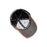 HEAD GEAR GREY STRUCTURED LEATHER PATCH FITTED CAP