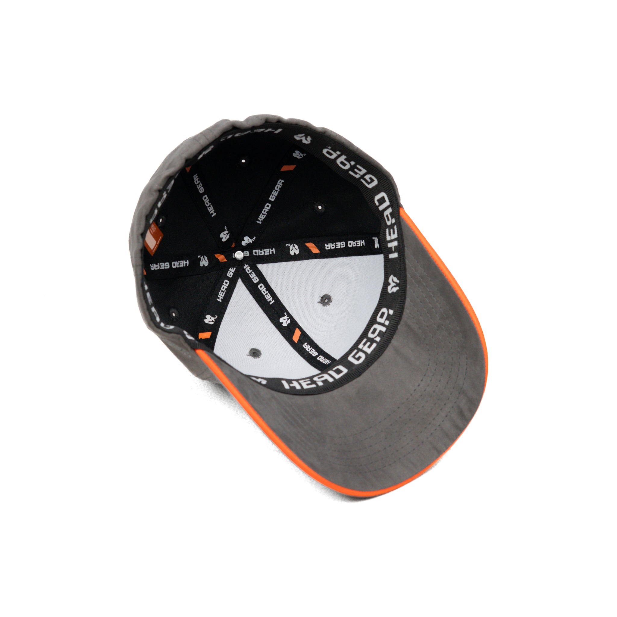 HEAD GEAR GREY STRUCTURED LEATHER PATCH FITTED CAP
