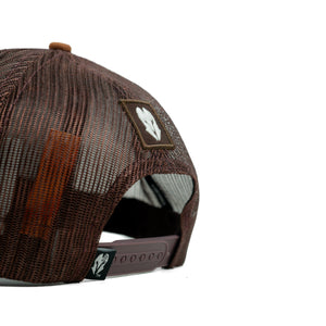 HEAD GEAR CHOCOLATE SUPER SUEDE TRUCKER CAP