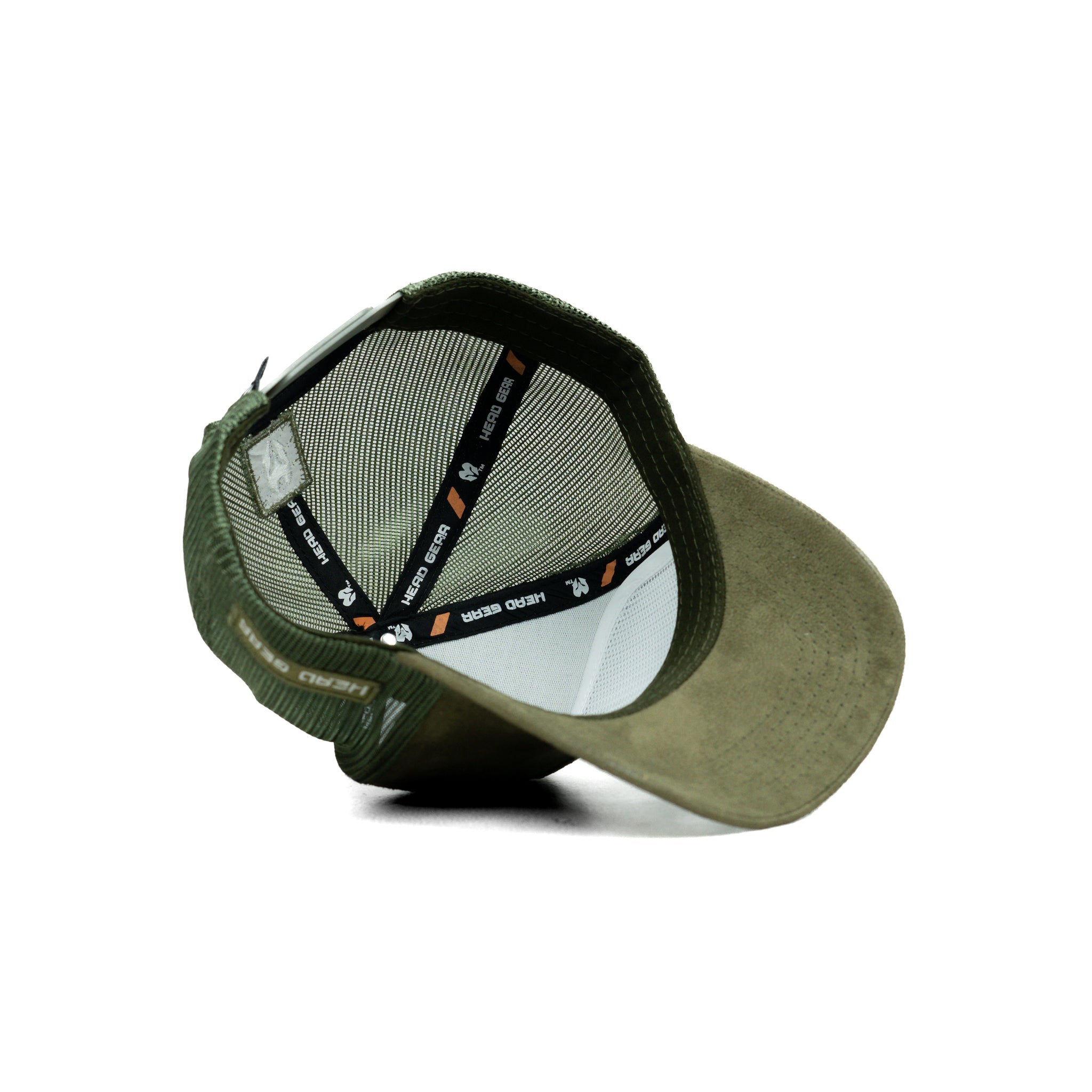 HEAD GEAR OLIVE SUPER SUEDE TRUCKER CAP