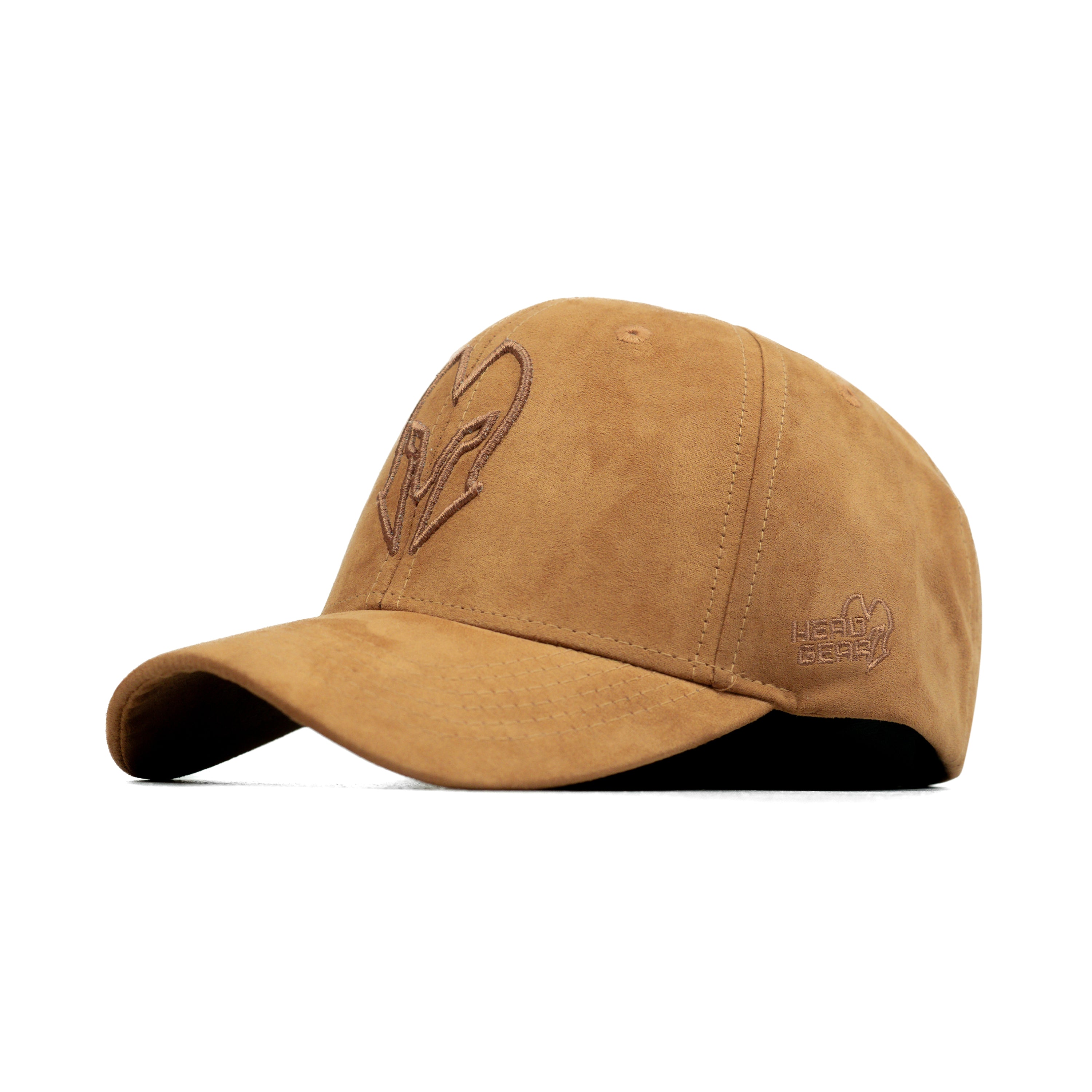 【typeservice】24fw Graphic Suede Cap Tan Suede Leather Baseball Cap, Hatsquare Leather Hat