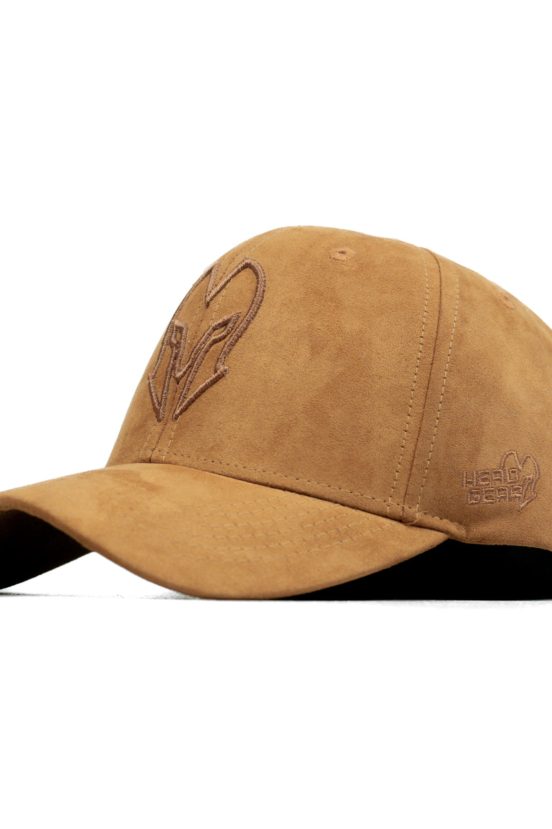 HEAD GEAR BROWN SUPER SUEDE CURVED VISOR CAP