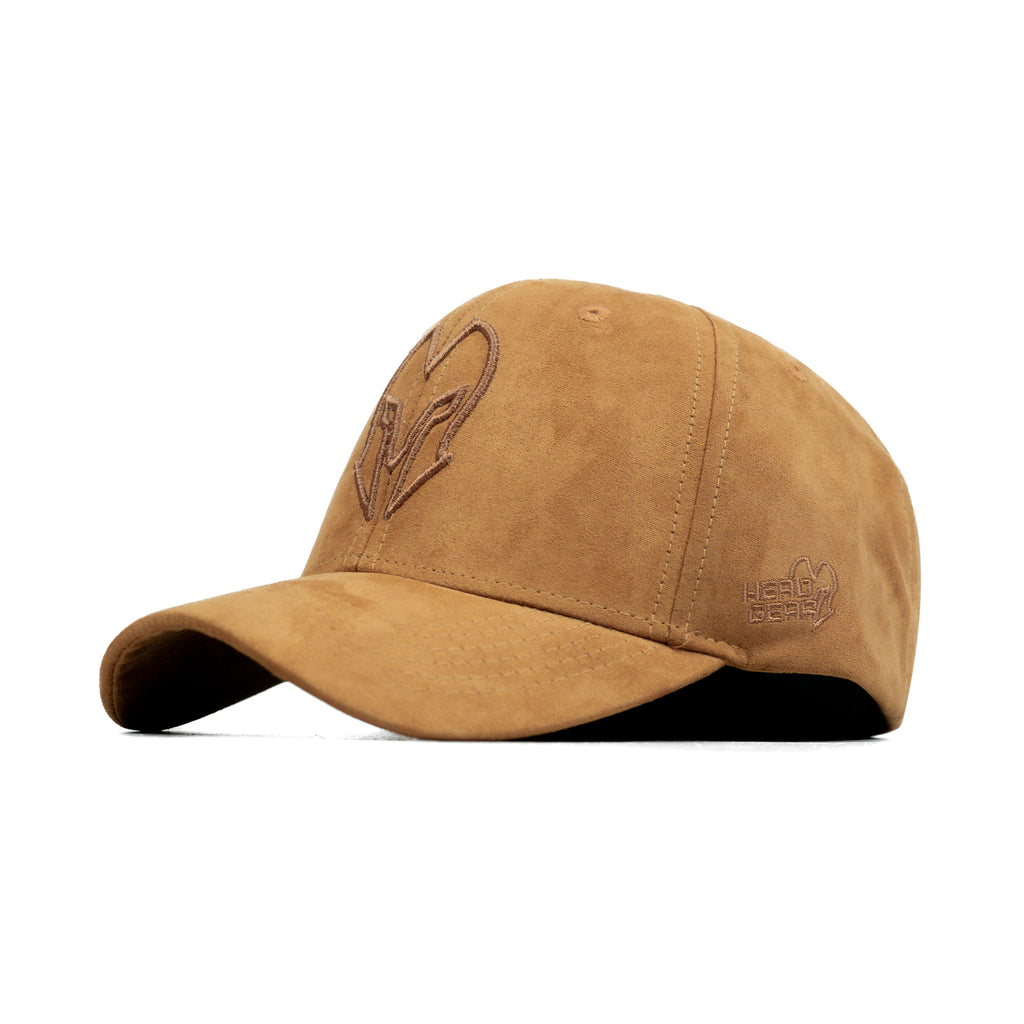 HEAD GEAR BROWN SUPER SUEDE CURVED VISOR CAP