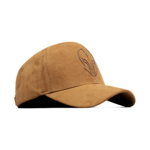 HEAD GEAR BROWN SUPER SUEDE CURVED VISOR CAP