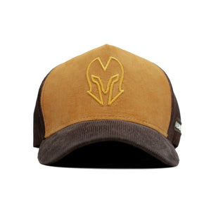 HEAD GEAR LIGHT BROWN AND DARK CHOCOLATE DUAL TONE TRUCKER CAP