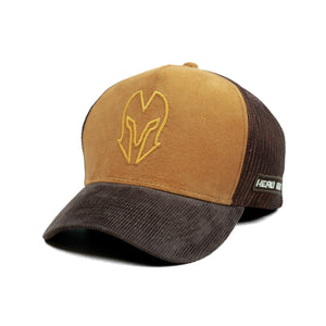 HEAD GEAR LIGHT BROWN AND DARK CHOCOLATE DUAL TONE TRUCKER CAP