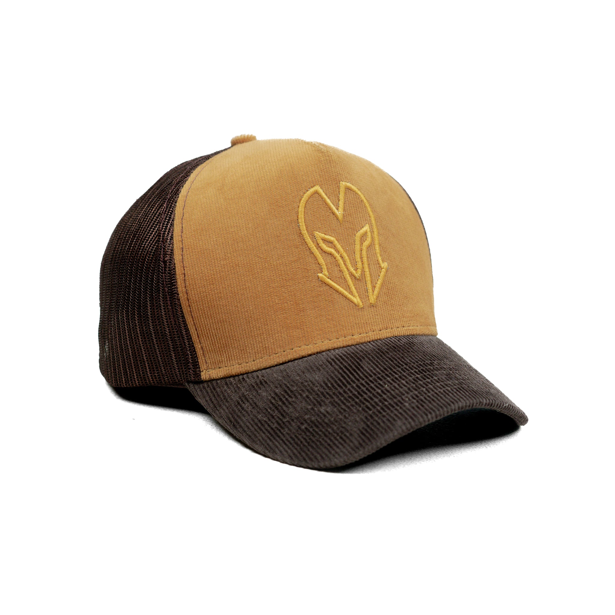 HEAD GEAR LIGHT BROWN AND DARK CHOCOLATE DUAL TONE TRUCKER CAP