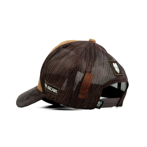 HEAD GEAR LIGHT BROWN AND DARK CHOCOLATE DUAL TONE TRUCKER CAP