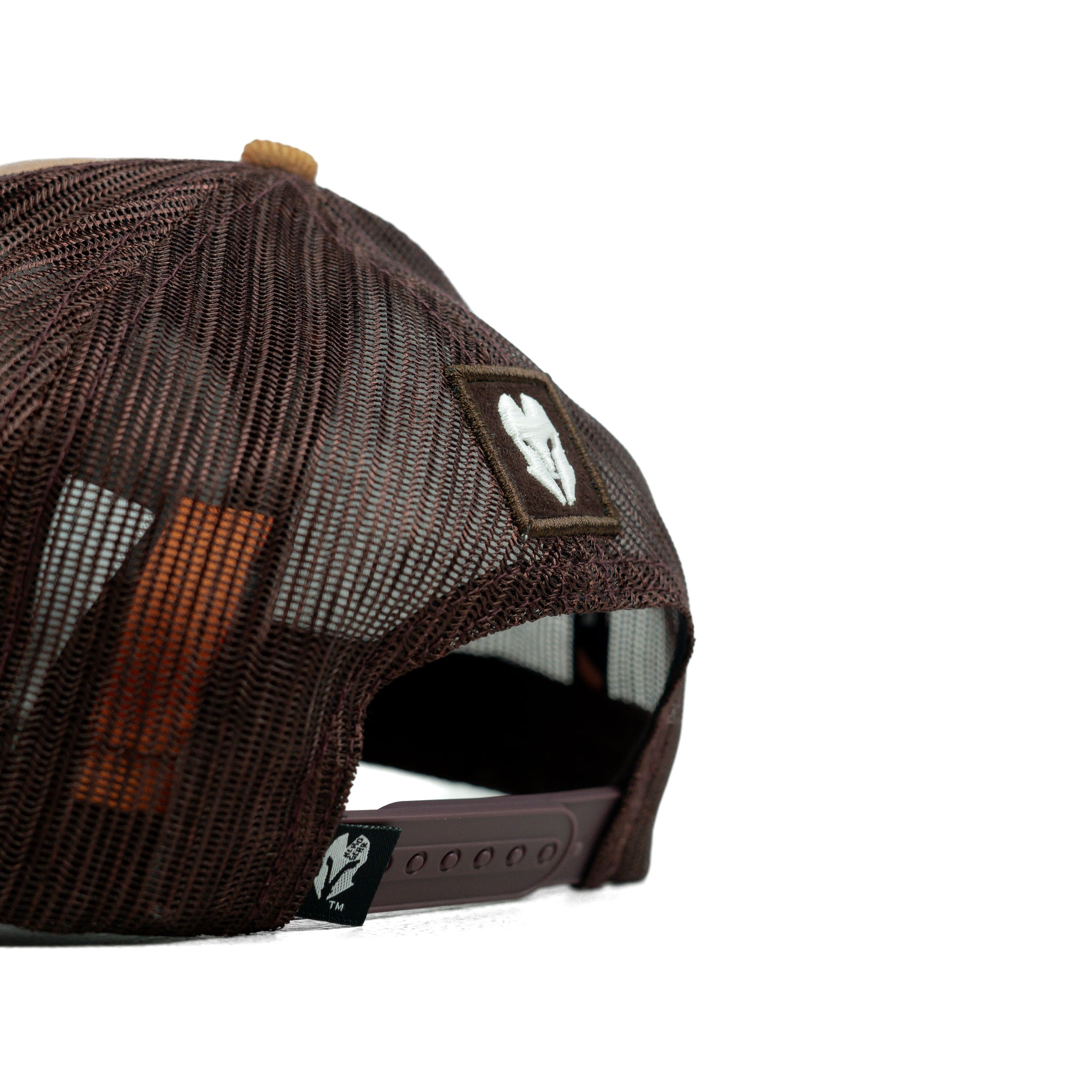 HEAD GEAR LIGHT BROWN AND DARK CHOCOLATE DUAL TONE TRUCKER CAP