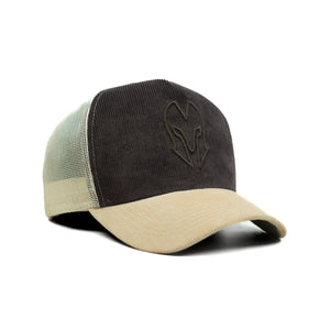 HEAD GEAR DARK CHOCOLATE AND CREAM DUAL TONE TRUCKER CAP