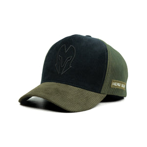 HEAD GEAR BLACK AND OLIVE DUAL TONE TRUCKER CAP