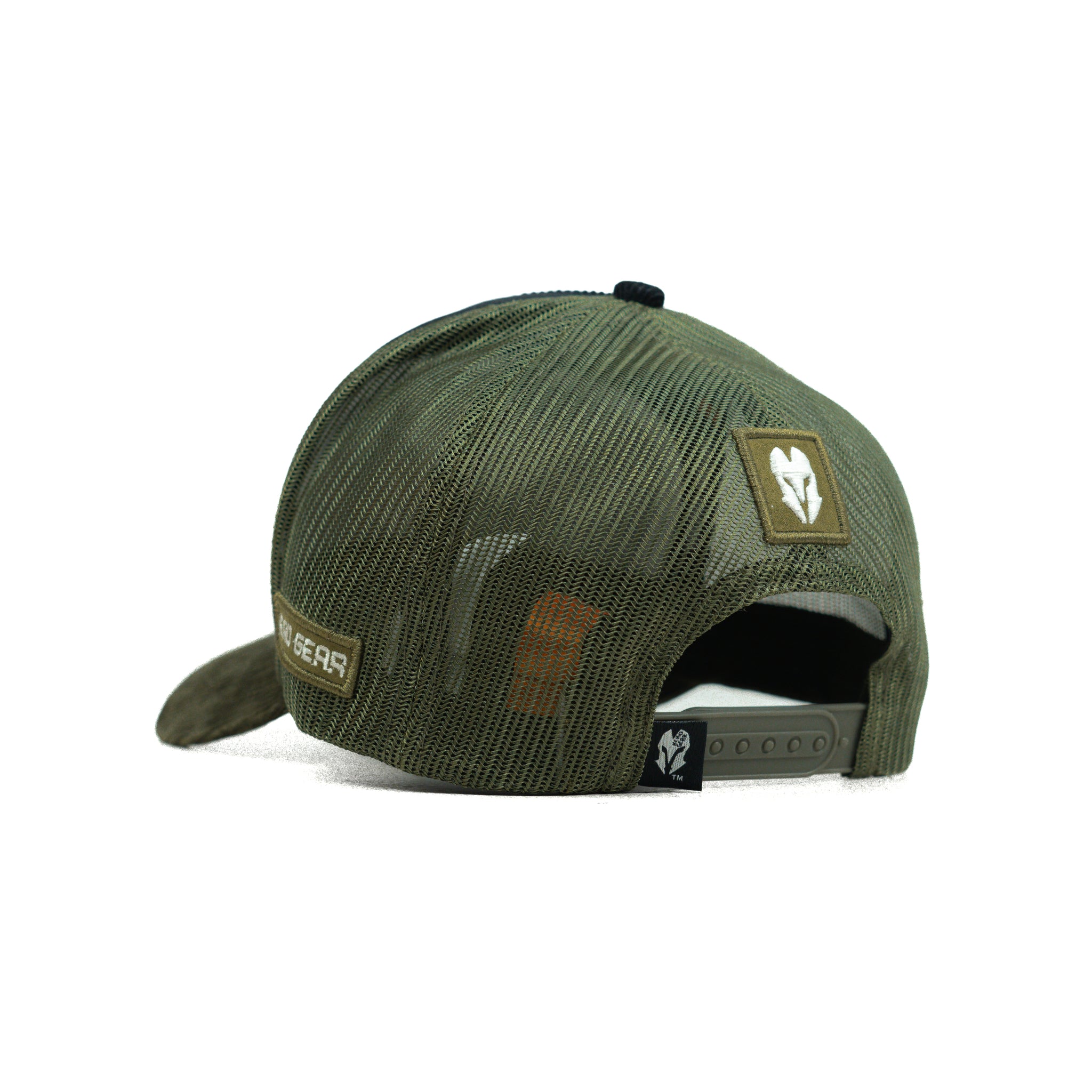 HEAD GEAR BLACK AND OLIVE DUAL TONE TRUCKER CAP